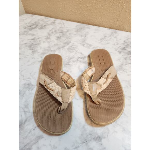 Sperry Women's Ivory/Linen‎ Parrotfish Flip Flop Top-Sider Size 7M - Picture 1 of 6